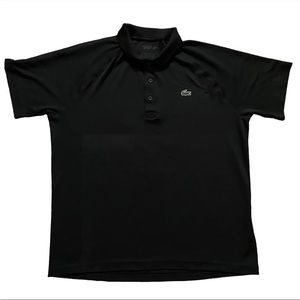 LACOSTE SPORT POLO SHIRT MENS ULTRA DRY POLYESTER BLACK SZ M